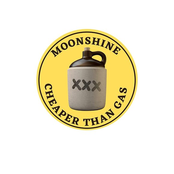 Moonshine Cheaper Than Gas Round Pulp Board Beverage Coasters Set of 4 - Picture 4 of 4